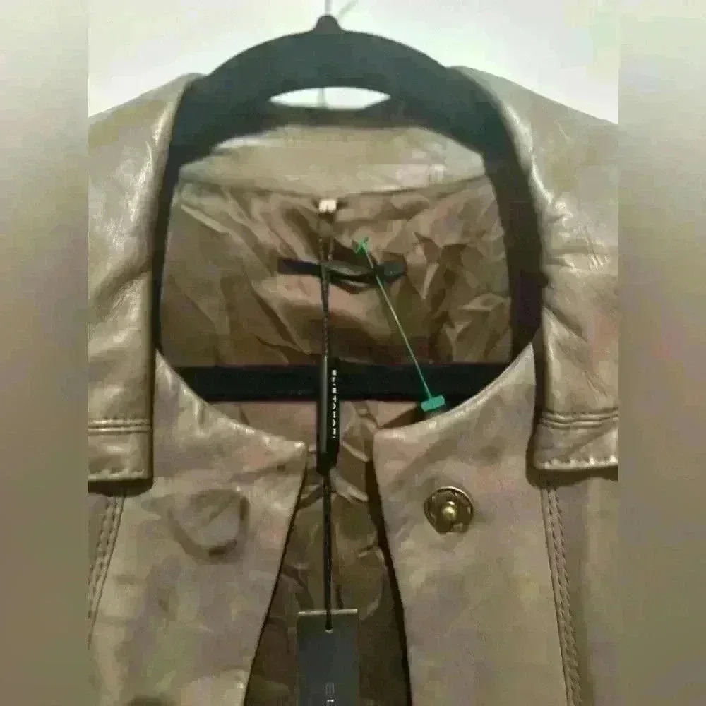 Brand new Elie Tahari Brown Leather Jacket Size large - Picture 14 of 14